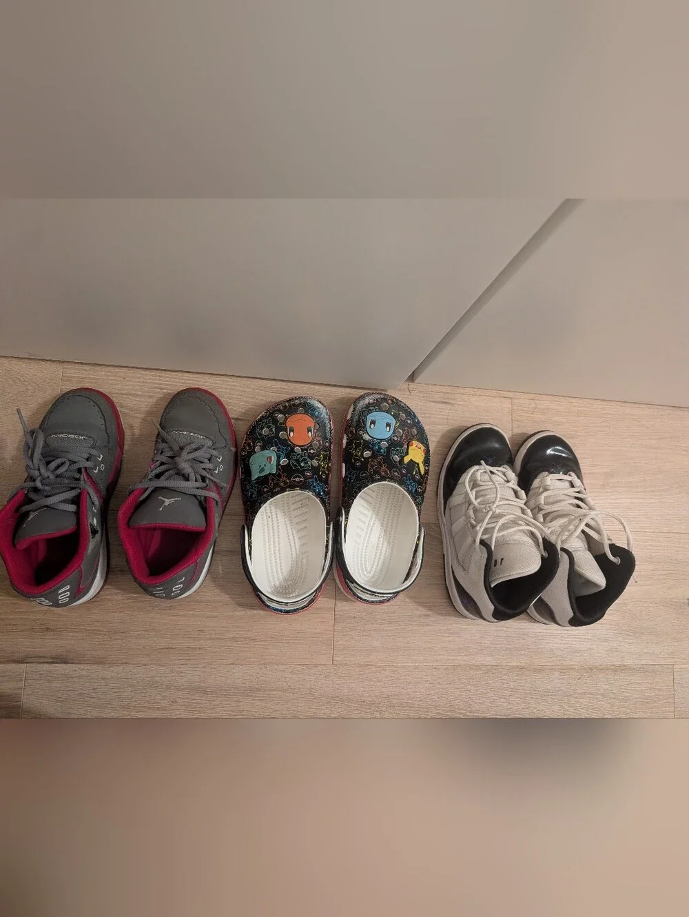 Bundle Total 3: Jordan (13C) Boys Shoes And Pokemon Crocs (J1)